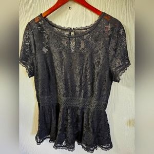 Torrid Black Lace Top